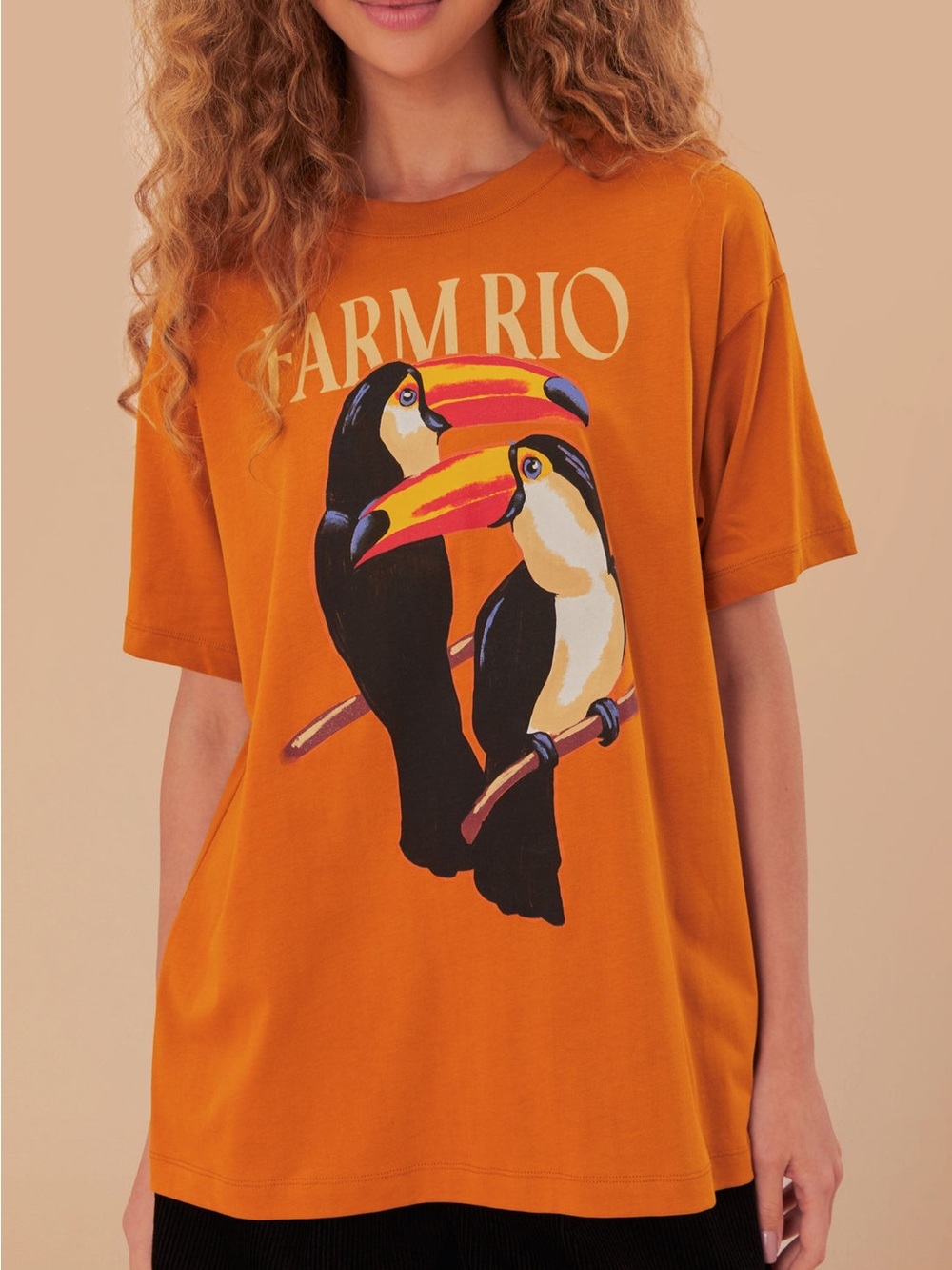 FARM RIO Orange Toucan Graphic Pet Bird T-Shirt - Picture 5 of 12